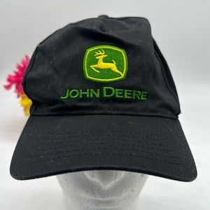 John Deere Black Green Baseball Hat Adjustable HT5309E